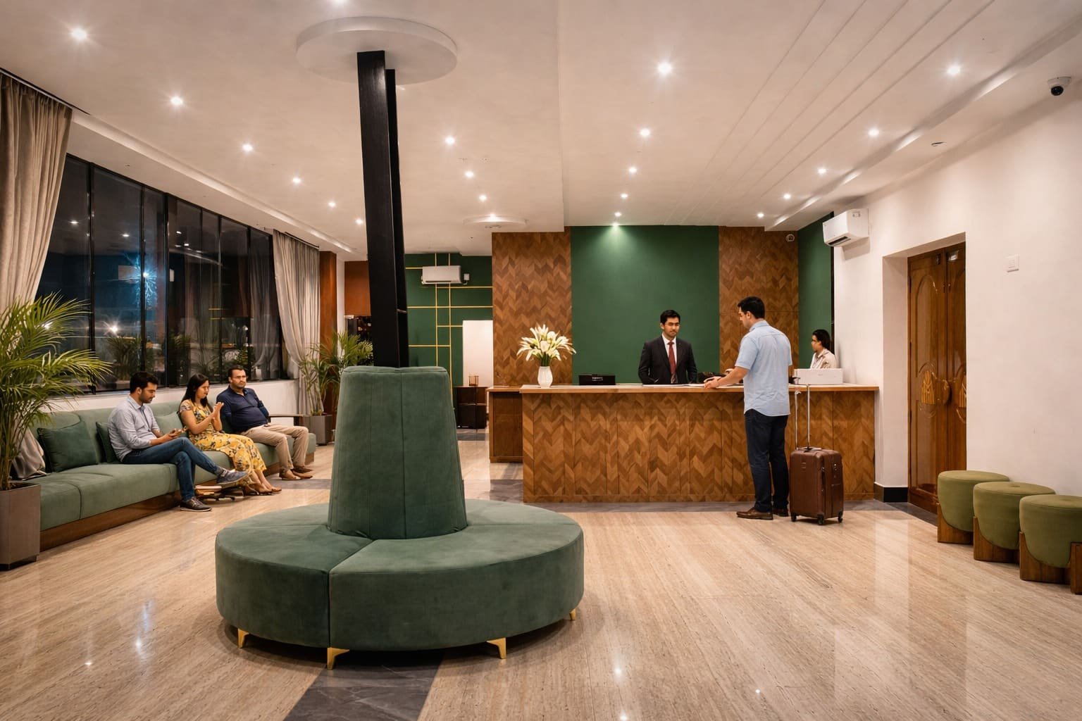 Concept render of a redesigned reception and lobby