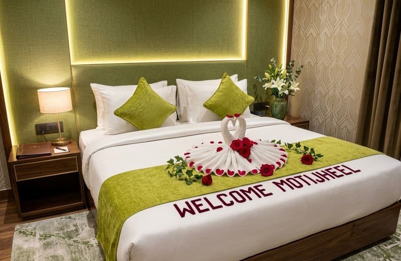 A room made up and welcoming guests